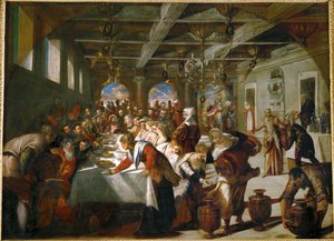Svatba v Káně ... (olej na plátně) od Jacopo Robusti Tintoretto