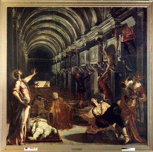 Nález těla svatého Marka od Jacopo Robusti Tintoretto