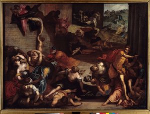 Masakr nevinného Obrazu Jacopo Robusti dit le Tintoret ou Il Tintoretto (1518-1594) Slunce 16. století. 1,34x1,86 m Rennes, Musee des Beaux Arts. od Jacopo Robusti Tintoretto