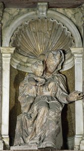 Panna a dítě (terakota zlacená a malovaná od Jacopo Sansovino