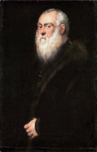 Německy: Bildnis eines weißbärtigen Mannes Portrét krále Zikmunda II Augusta (1520-1572) od Jacopo Tintoretto