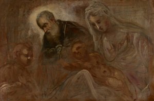 Svatá rodina s mladým svatým Janem Křtitelem od Jacopo Tintoretto