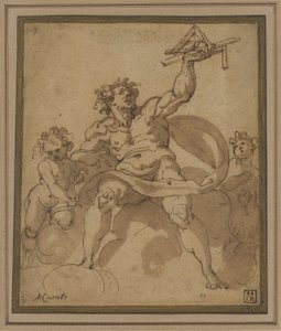 Alegorie architektury: Mužská postava se dvěma putti od Jacopo Zucchi