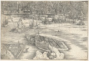 Pohled na Benátky [dolní centrální blok], 1500. od Jacopo de Barbari
