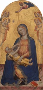 Madona s dítětem s požehnáním Boha Otce a anděly, c. 13701375.