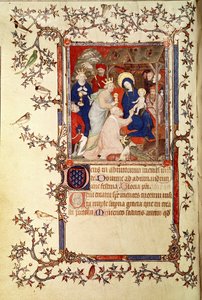 Lat 18014 f.42v Klanění tří králů, z Les Petites Heures de Duc de Berry, kolem 1385-90 od Jacquemart de Hesdin
