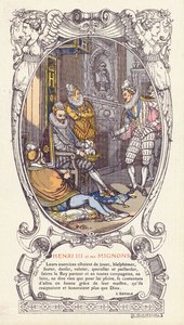 Francouzský král Jindřich III. a jeho oblíbenci, Mignoni (barva lito)