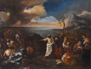 Přechod přes Rudé moře (olej na plátně) od Jacques Courtois