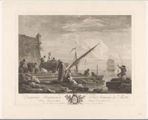Postavy na břehu řeky v Levantě 1ere vue du Levant (název na objektu) od Jacques Aliamet