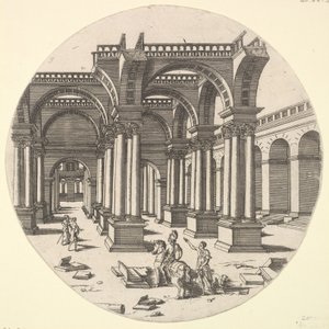Perspectival View, Temple of Isis, 1551. od Jacques Androuet Du Cerceau