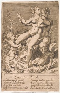 Diana a Pan od Jacques Androuet Ducerceau d.Æ.