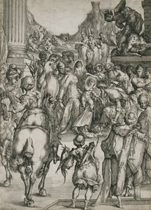 Klanění tří králů, kolem 1614-17 (lept s rytinou) od Jacques Bellange