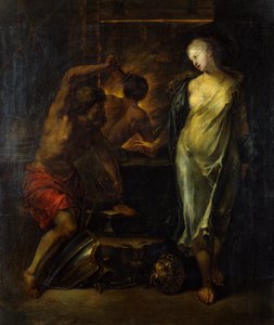 Vulcan kuje brnění Achilles pod dohledem Thetis (olej na plátně)