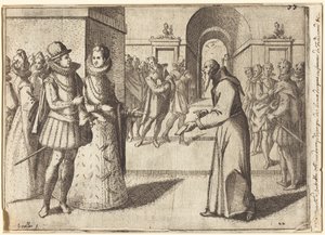 Kapucín přináší poděkování bavorského krále [recto] od Jacques Callot