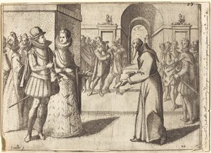 Kapucín přinášející poděkování bavorskému králi [recto] od Jacques Callot