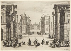 1. dějství, ze série Soliman od Jacques Callot