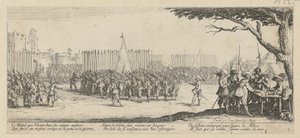 Nábor vojáků, list 2 ze série „Hrůzy války“ od Jacques Callot