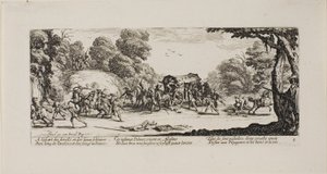 Attack on the Coach, deska osm z The Miseries of War od Jacques Callot
