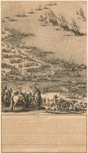 Detail z díla „Obléhání citadely Saint-Martin na Île de Ré“ od Jacques Callot
