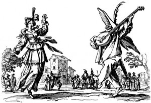 Balls of Sfessania - z leptů od Jacoma Callota. od Jacques Callot