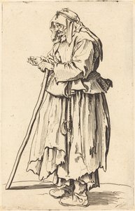 Žebrácká žena přijímající charitu, c. 1622. od Jacques Callot