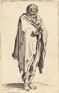 Žebrák s holou hlavou a nohama od Jacques Callot