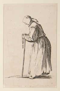 Žebrácká žena s růžencem, z The Beggars (La mendiante aux rosaire) od Jacques Callot