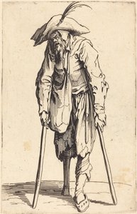 Begger s dřevěnou nohou, kolem 1622 od Jacques Callot