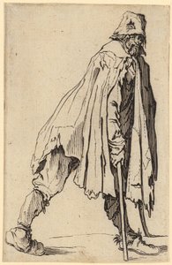 Žebrák s berlemi a kloboukem, list 4 ze série „Žebráci“ od Jacques Callot