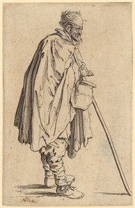 Žebrák s džbánem, list 6 ze série „Žebráci“ od Jacques Callot