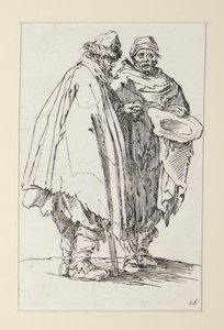 Slepý muž a jeho společník z The Beggars (L od Jacques Callot
