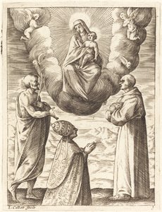 Bonifác VIII. se svatými Františkem a Crispinem adorující Pannu a dítě od Jacques Callot