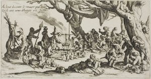 Tábořiště Cikánů: Příprava svátku od Jacques Callot