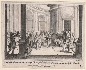 Kristus byl kamenován z chrámu od Jacques Callot