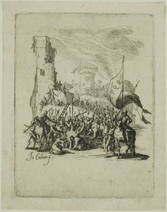 Kristus nesoucí kříž, z knihy Malé pašije od Jacques Callot