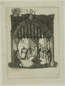 Kristus korunovaný trním, z Malé pašije od Jacques Callot