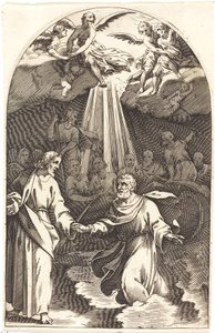 Kristus chodící po vodě [první deska], 16081611. od Jacques Callot