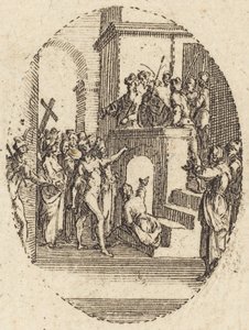 Christ before Pilate   1252616   cs       czech Successfully Translated  Original: Negen acteursportretten Krabbels op de muur van een warenhuis (series title) Nitakaragura kabe no mudagaki (series title on object) Translat: Negen acteursportretten Krabbel od Jacques Callot