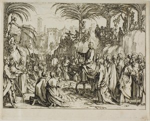 Kristův vjezd do Jeruzaléma z Nového zákona od Jacques Callot