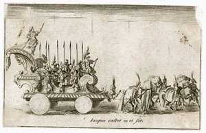Combat a la barriere: (rytina): Vstup jeho výsosti vévody Karla IV., představující slunce... od Jacques Callot