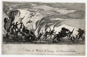 Combat a la barriere, vjezd obléhatelů de Couvonge a de Chalabre... (rytina) od Jacques Callot