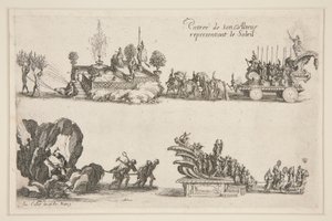 Boj? Bariéra, Vchod Jeho Výsosti (Karel IV.) představující Slunce od Jacques Callot