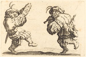Tanečníci s flétnou a tamburínou, c. 1622. od Jacques Callot