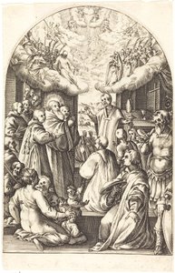 Smrt svatého Benedikta od Jacques Callot