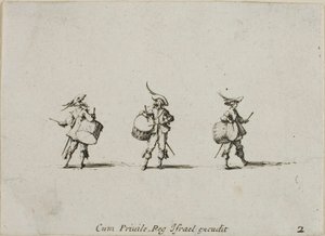 Drill with Drums, deska dva z The Military Exercises od Jacques Callot