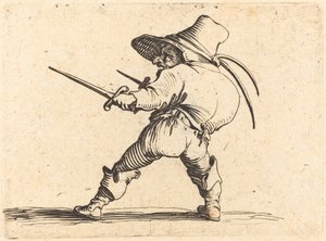 Duelista s mečem a dýkou od Jacques Callot