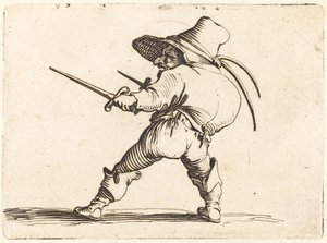 Duelista s mečem a dýkou od Jacques Callot