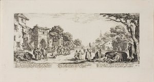 Dying Soldiers by the Roadside, deska šestnáct z The Miseries of War od Jacques Callot