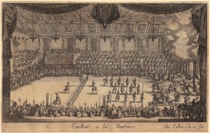Příchod monseigneura Henryho de Lorraine, list 7 ze série „Turnaj“ od Jacques Callot