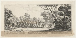 Odhalení zločinců, list 9 ze série „Hrůzy války“ od Jacques Callot